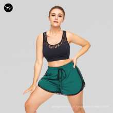 Summer Mulheres 2 peças Conjunto de fitness shorts top shorts plus size personalizados femininos de ioga